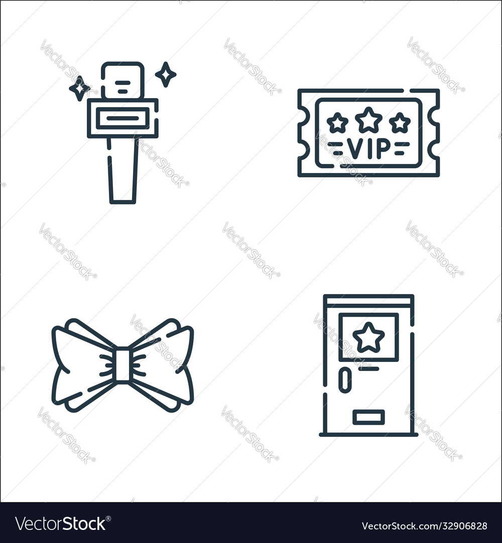 Fame line icons linear set quality