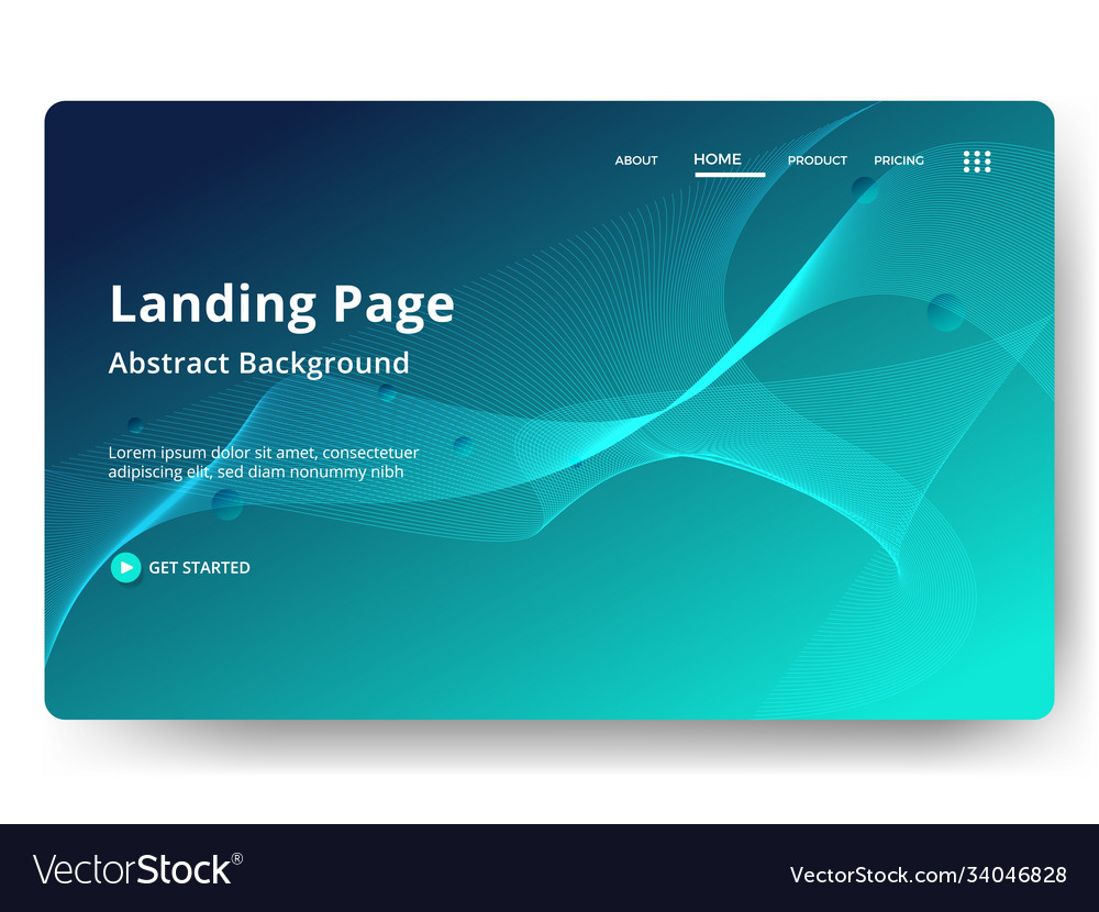 Fluid colorful abstract landing page background vector image Fluid colorful abstract landing page background