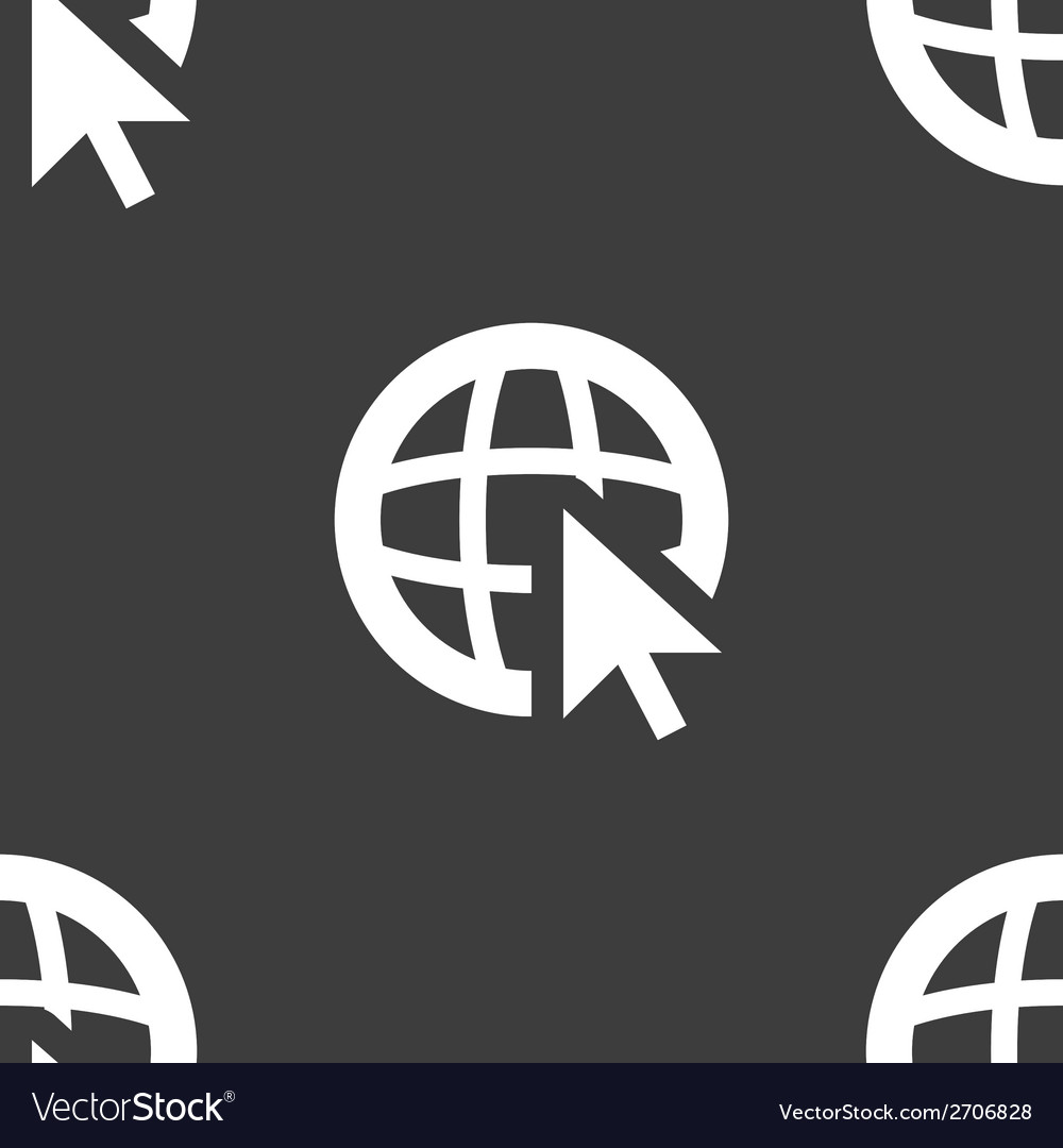 Globe web icon flat design seamless pattern