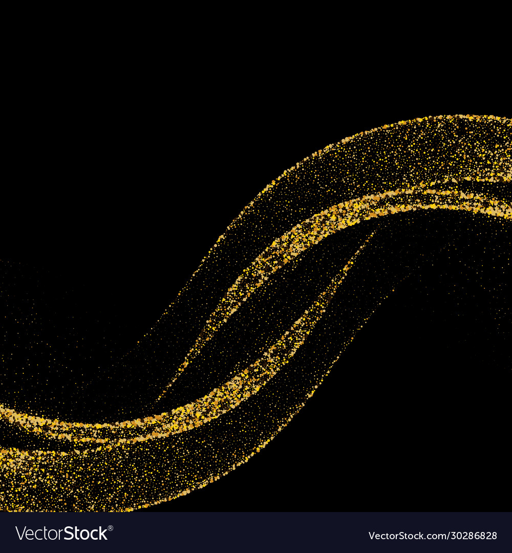 Gold glittering stars dust trail sparkling vector image Gold glittering stars dust trail sparkling