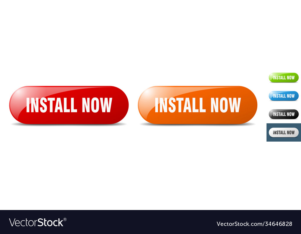 Install now button key sign push set