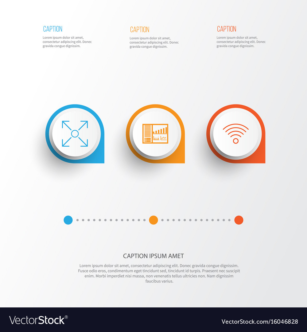Learning icons set collection of wireless