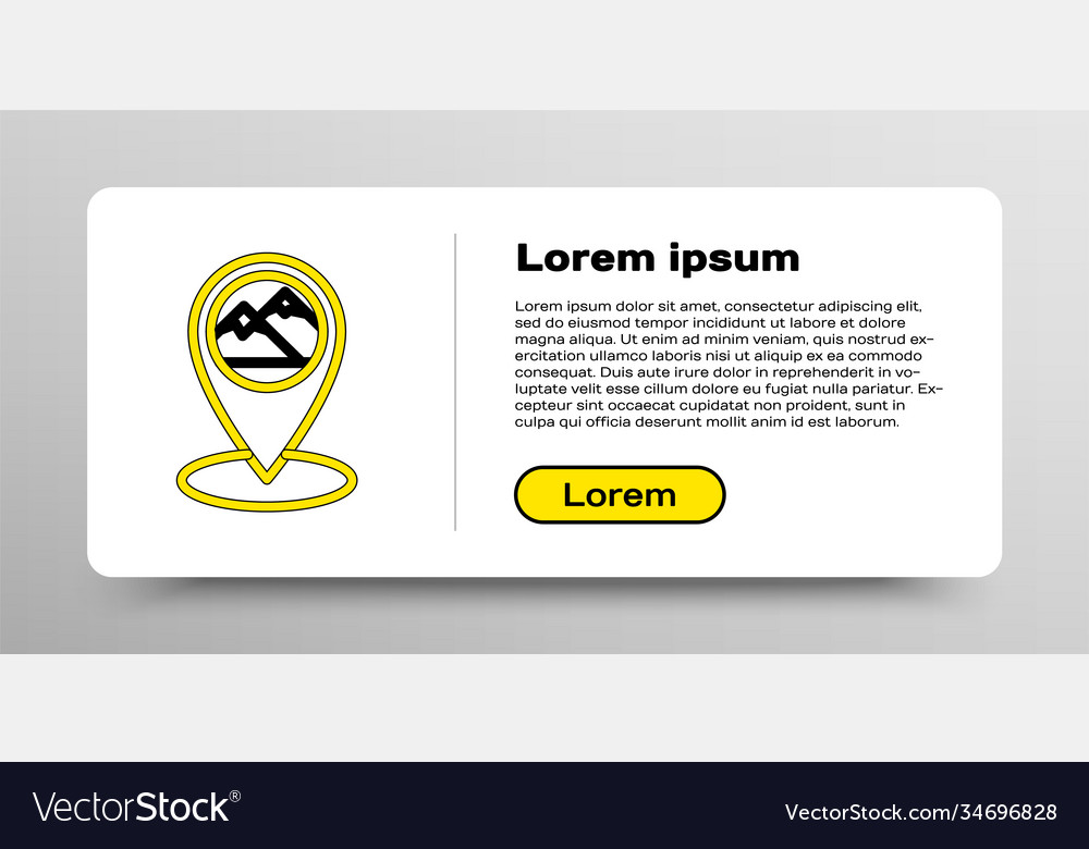 Line map pointer with mountain icon isolated vector image Line map pointer with mountain icon isolated