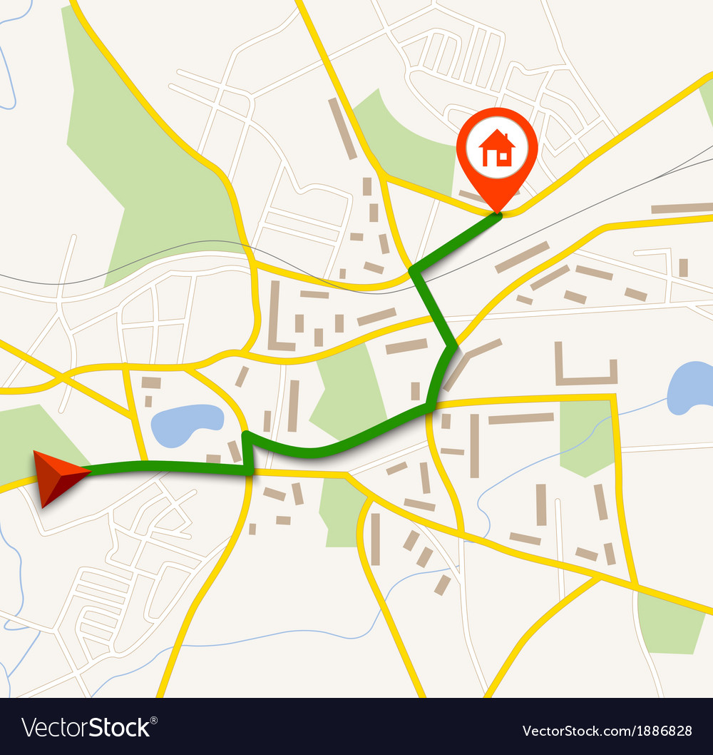 Navigation Map with Pin Icon