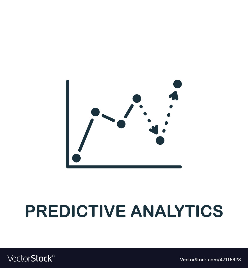 Predictive analytics icon monochrome simple sign