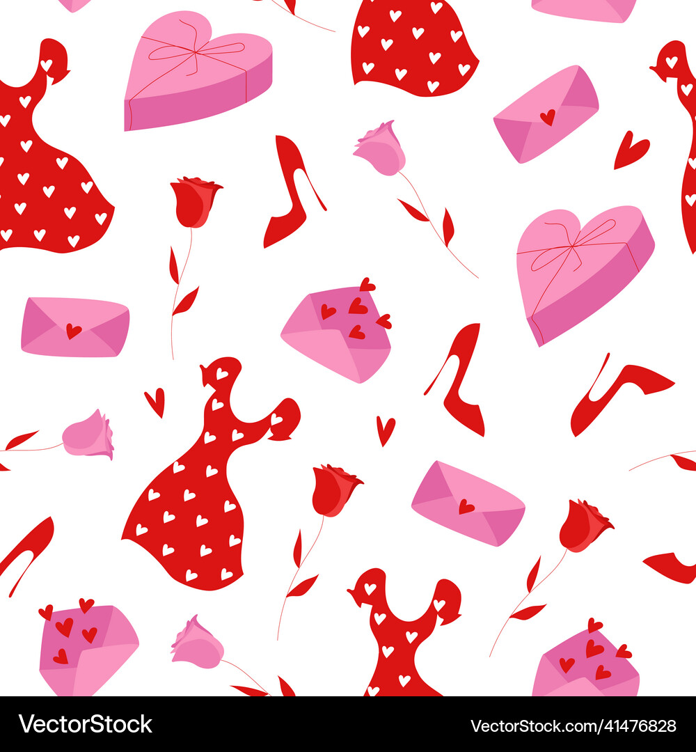 Romantic seamless pattern Royalty Free Vector Image