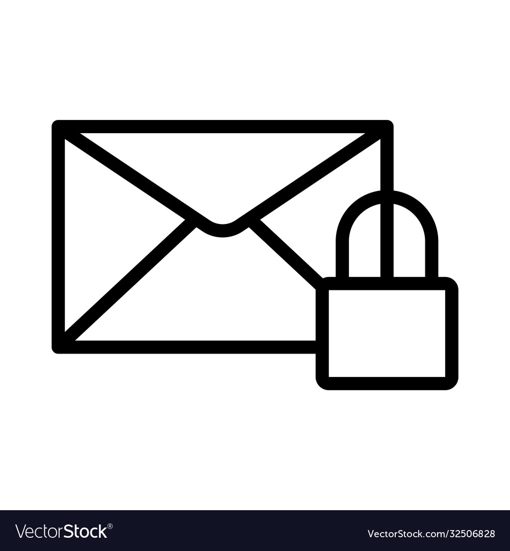 Safe padlock with envelope data security line Vector Image Safe padlock with envelope data security line