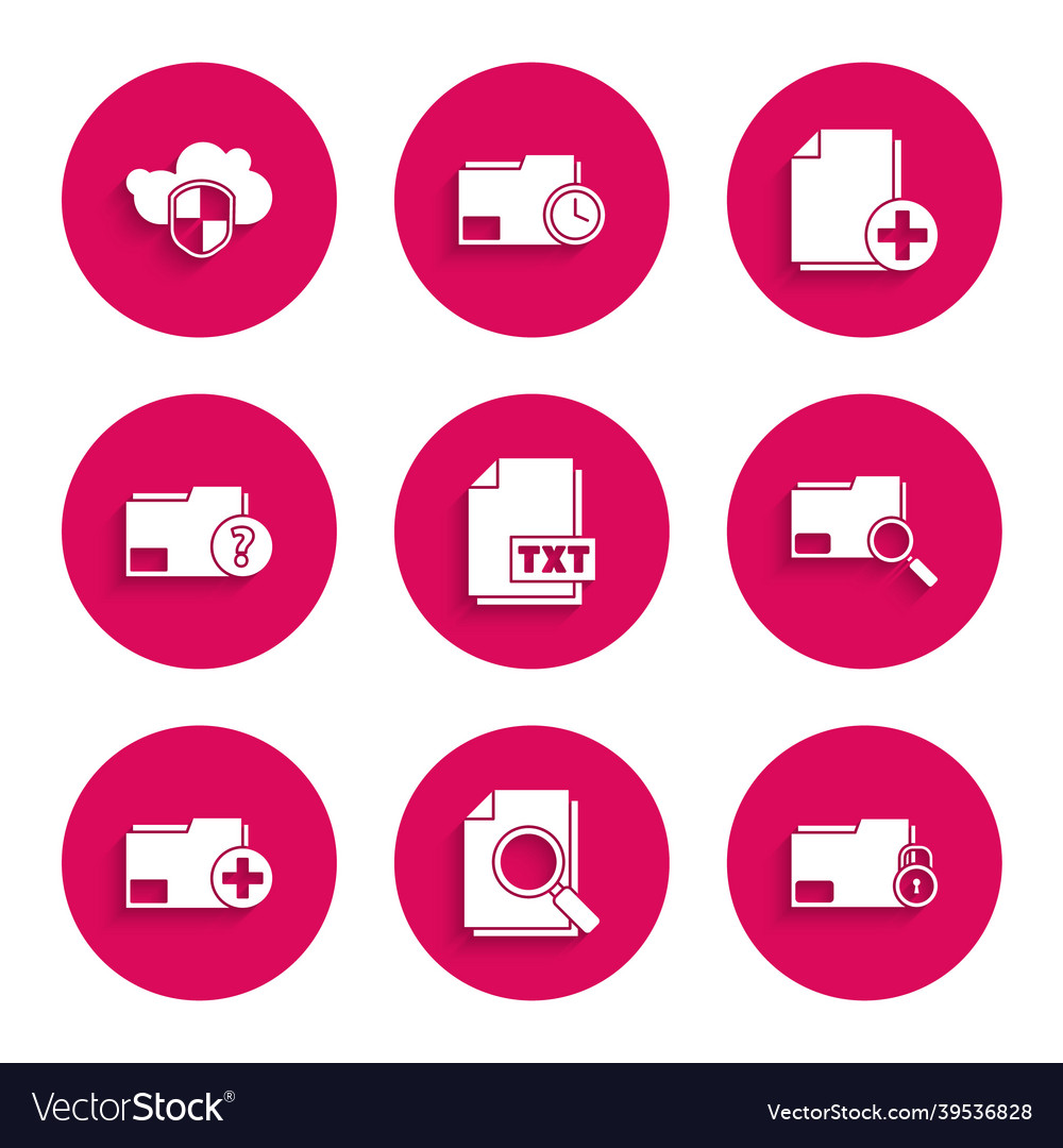 Set txt file document with search Vector Image Set txt file document with search