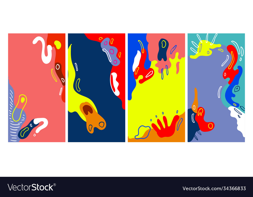 Abstract flat geometric and curve colorful Vector Image Abstract flat geometric and curve colorful