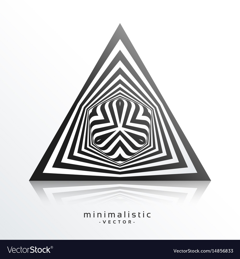 Abstract triangle shape made with black lines