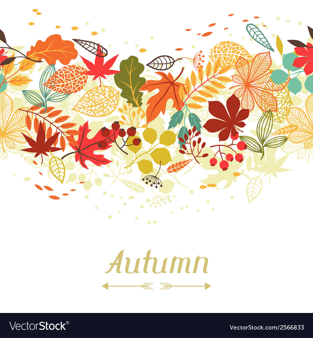 Background of stylized autumn leaves for greeting Vector Image