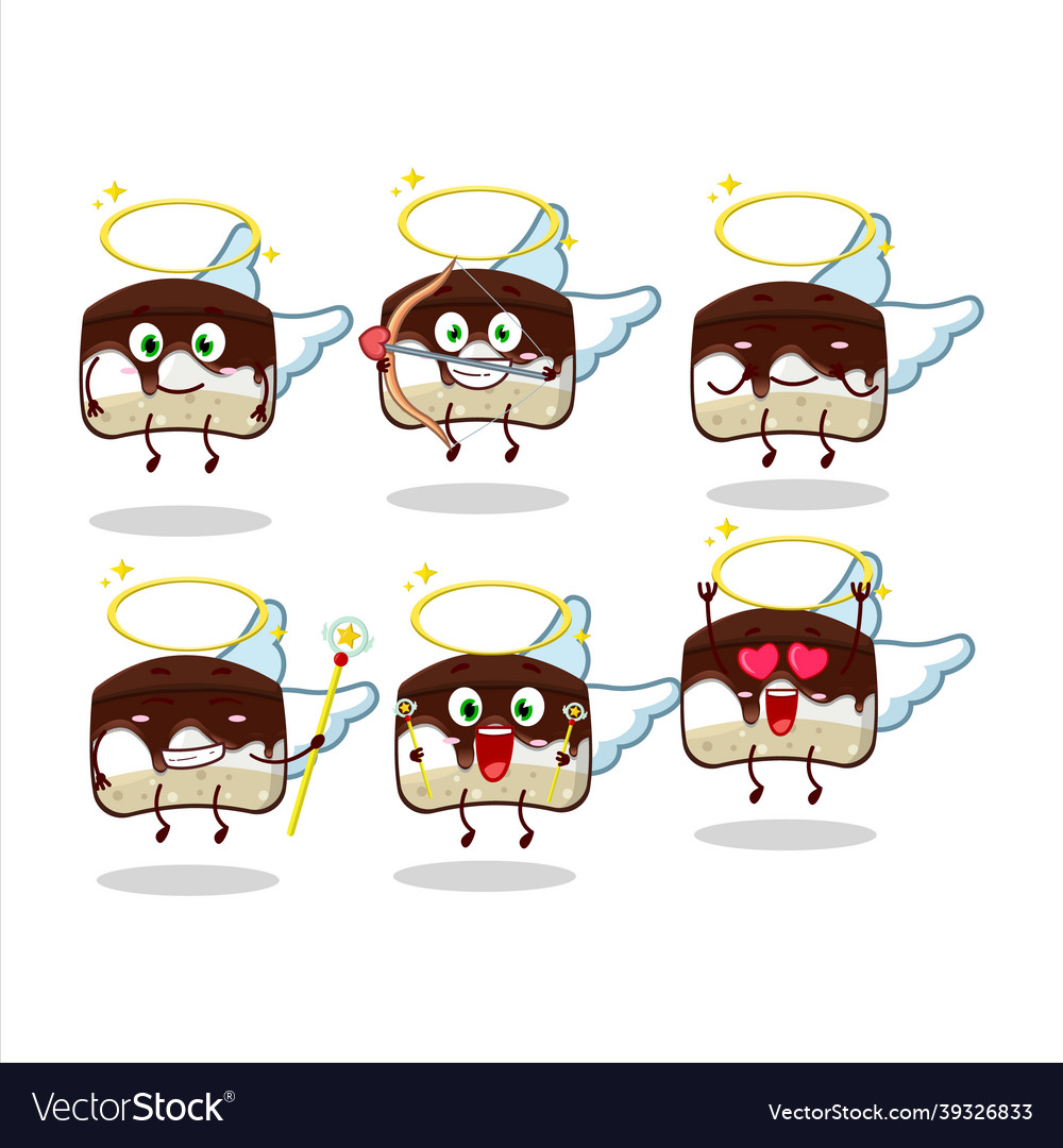 Chocolate cake cartoon designs as a cute angel