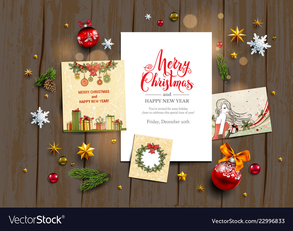 Christmas Festive Card Flat Lay