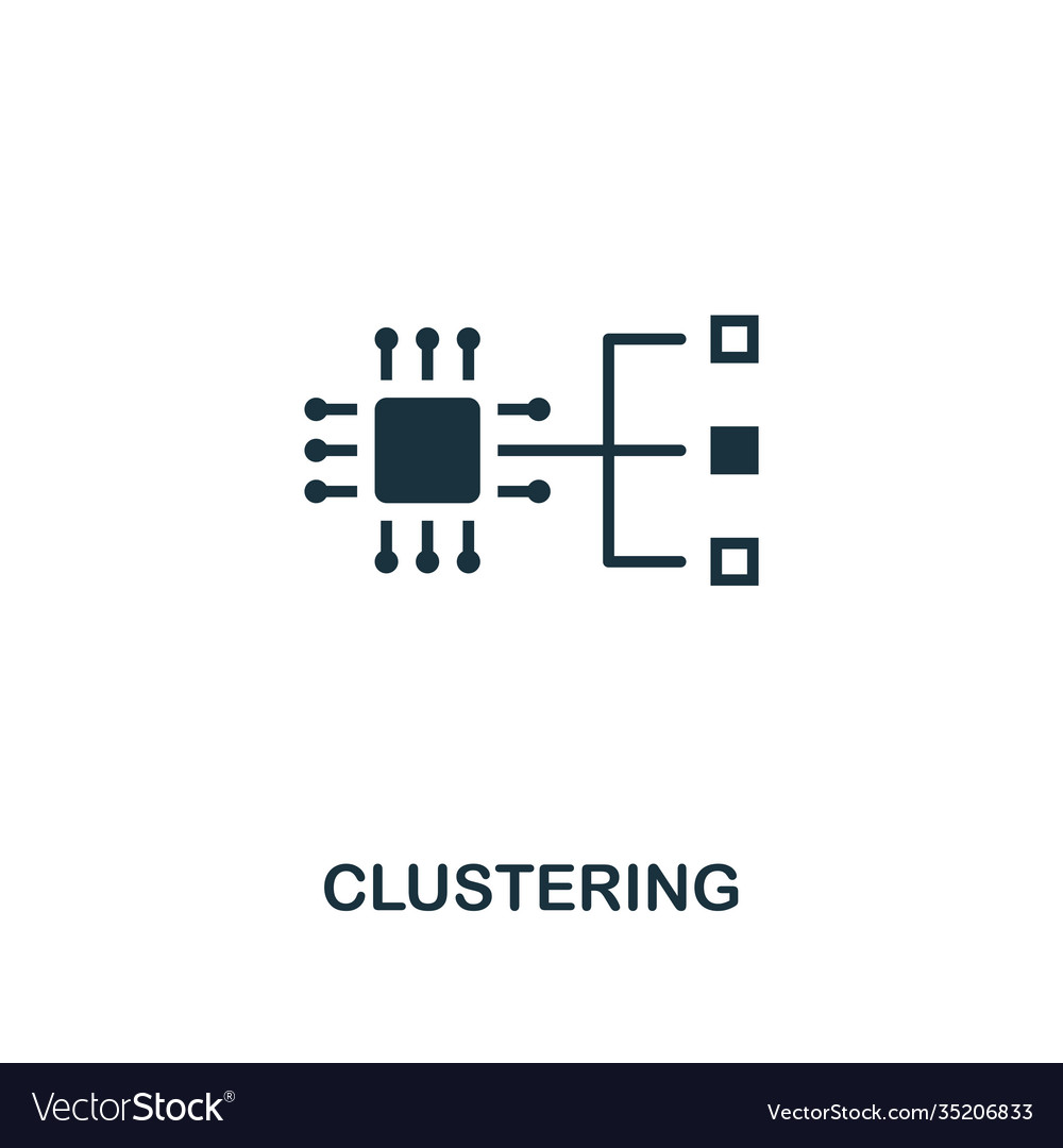 Clustering icon premium style design from vector image Clustering icon premium style design from