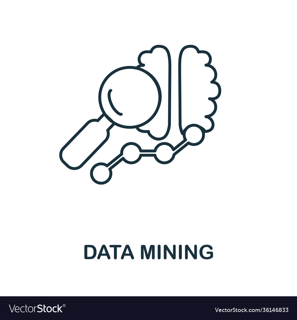 Data mining icon simple element from business