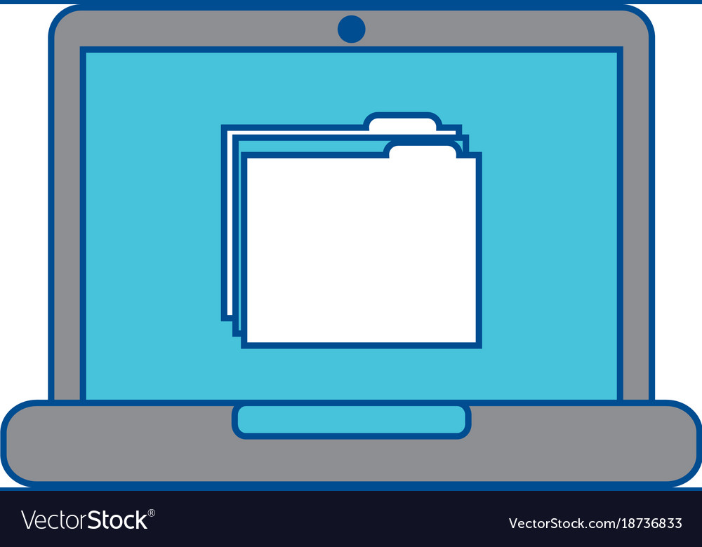 File folder on laptop screen icon image