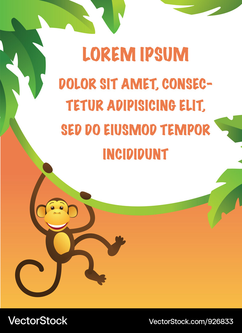 Frame with monkey Royalty Free Vector Image - VectorStock