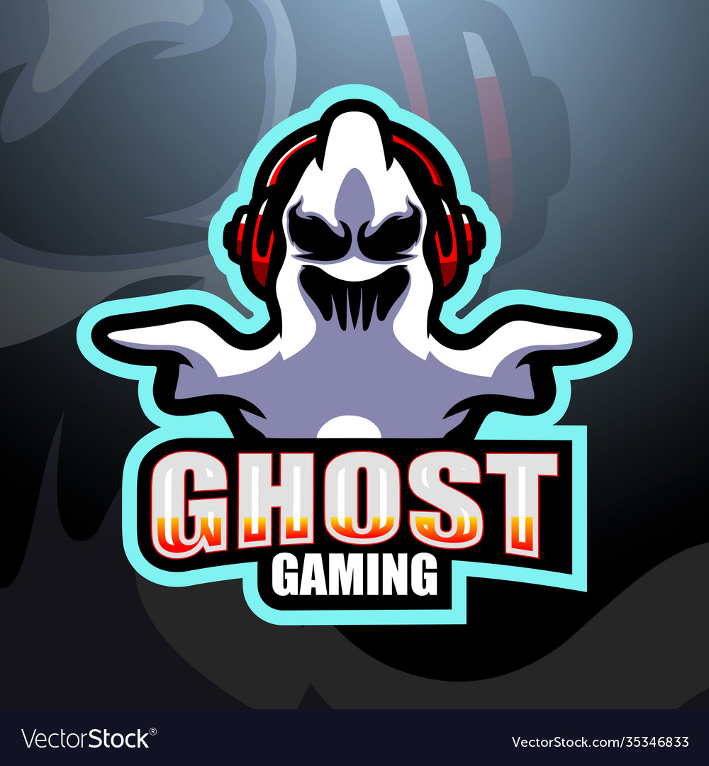 Ghost gaming mascot esport logo design Royalty Free Vector