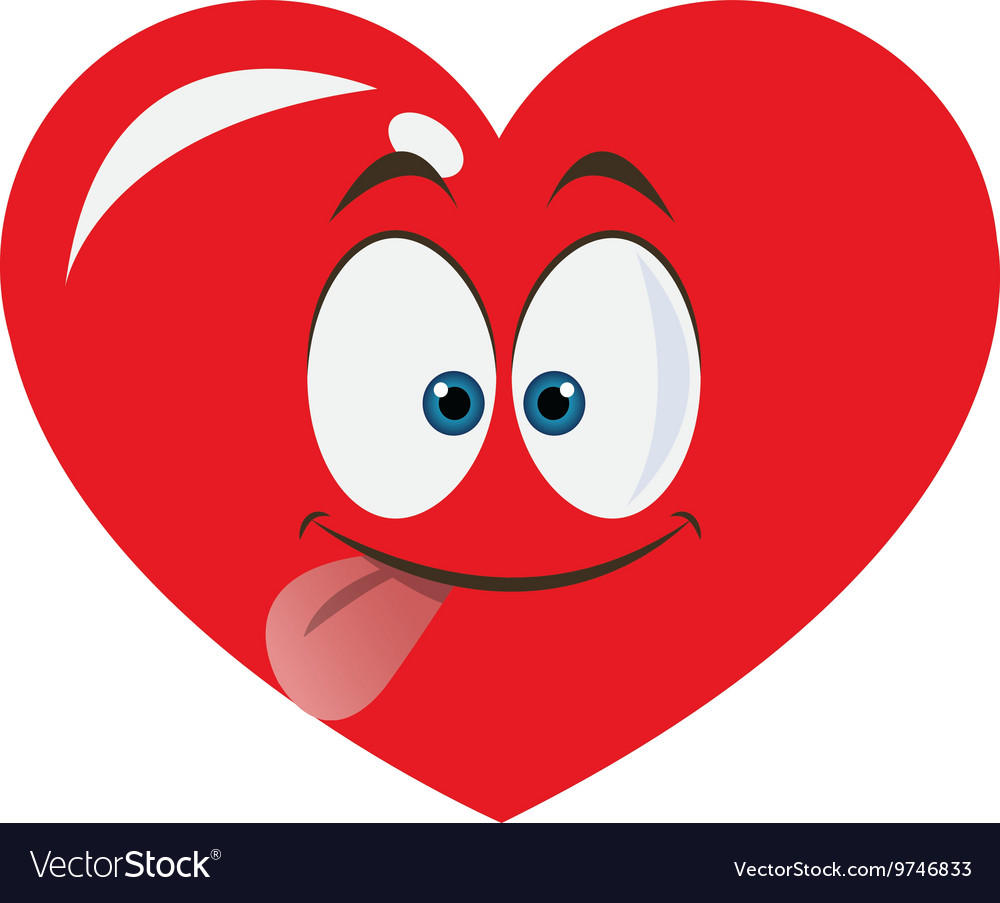 Goofy heart cartoon icon Royalty Free Vector Image