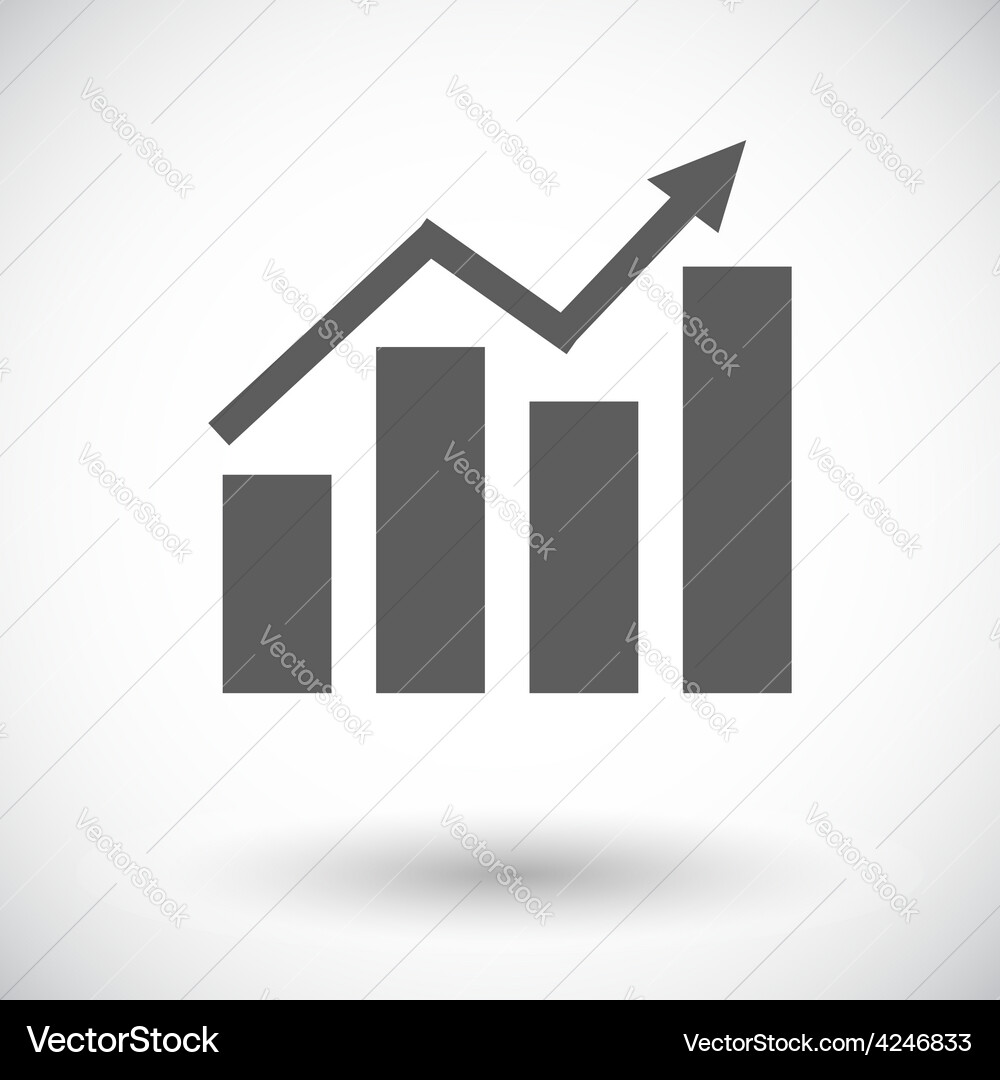 Graph flat single icon Royalty Free Vector Image