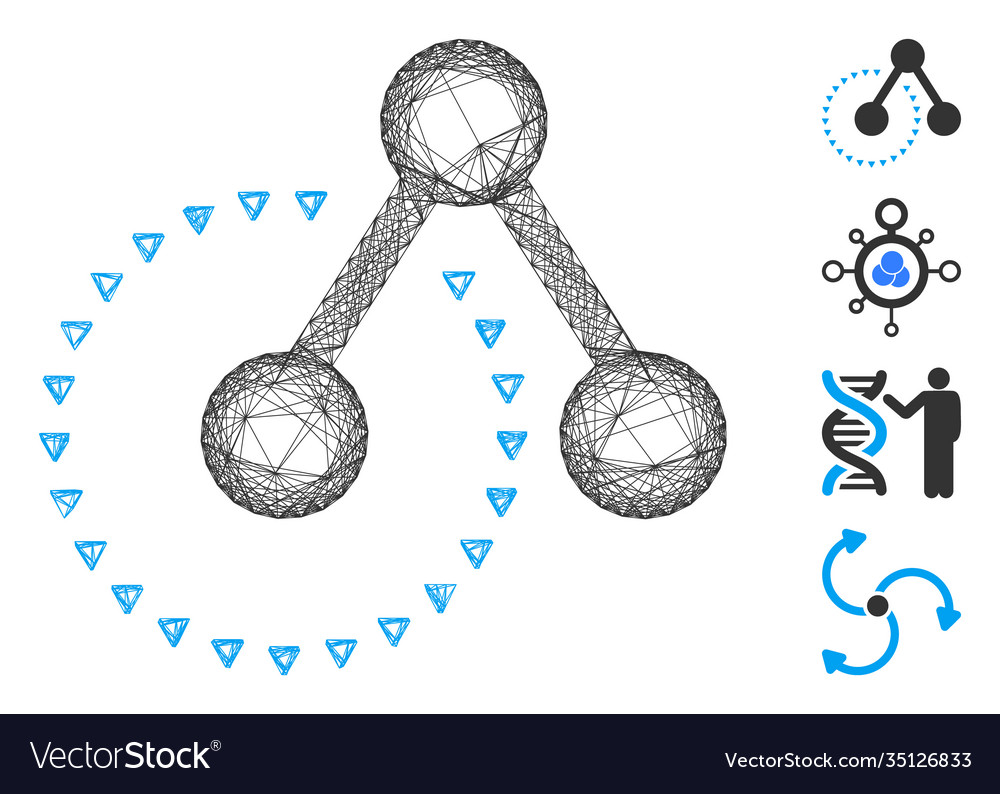 Hatched molecule structure analysis mesh vector image Hatched molecule structure analysis mesh