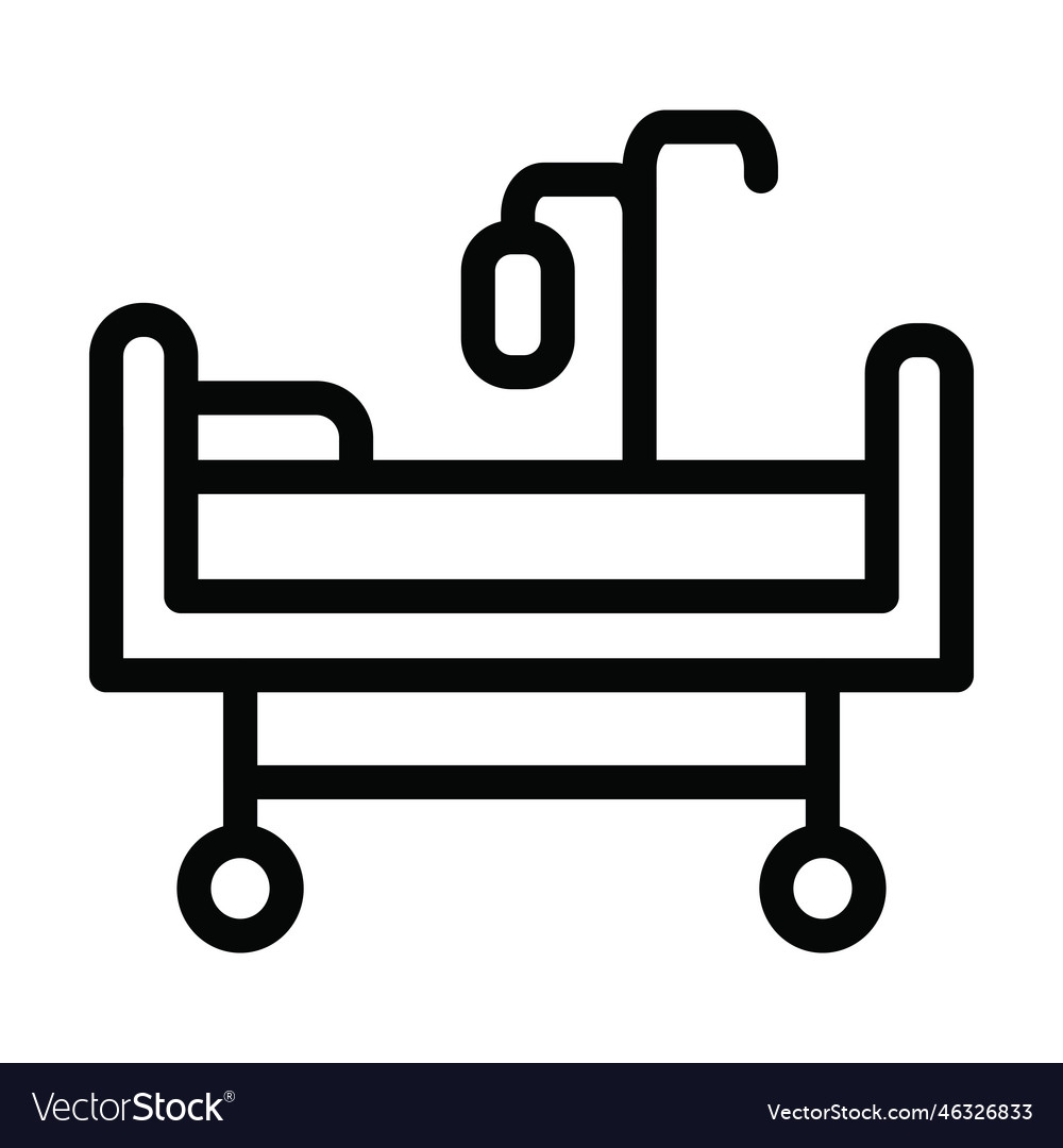 Hospital bed thick line icon for personal