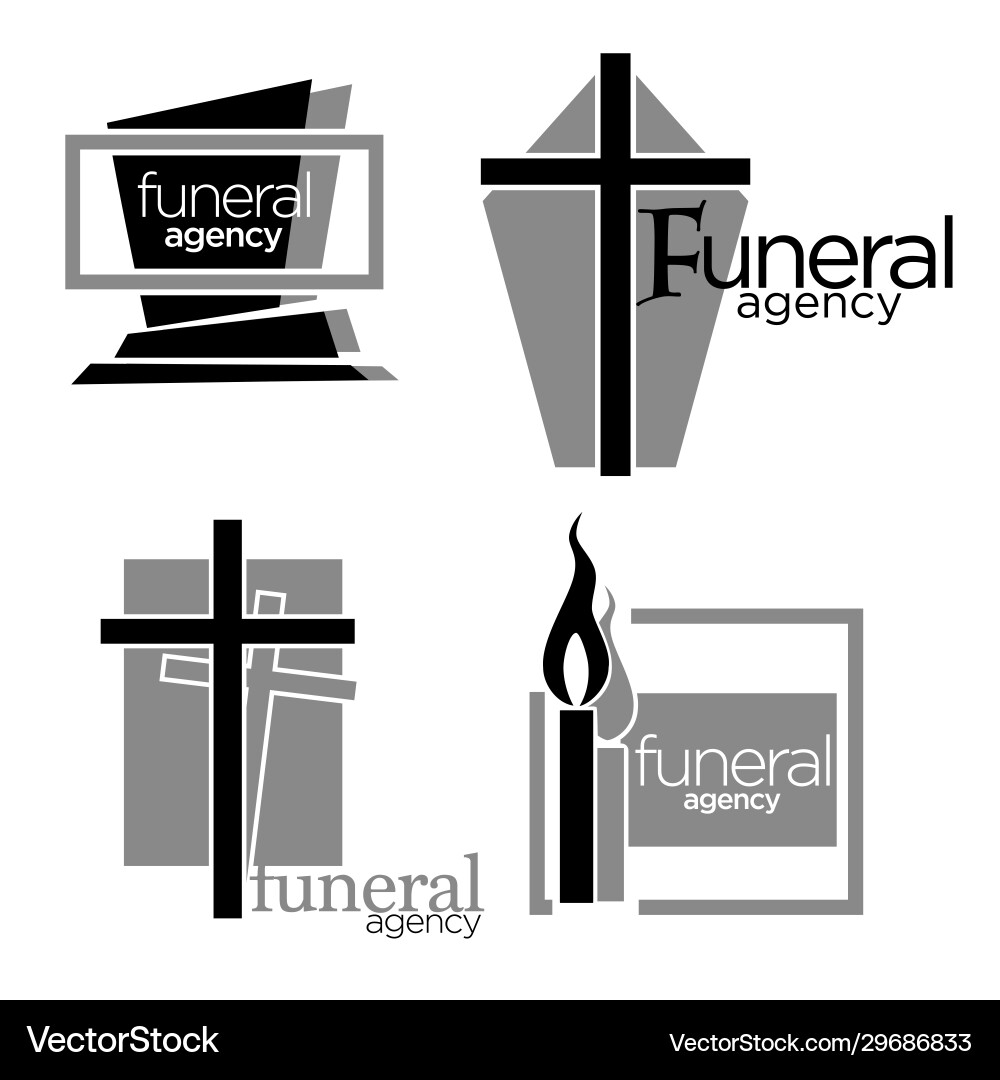 Interment and burial funeral agency services Vector Image
