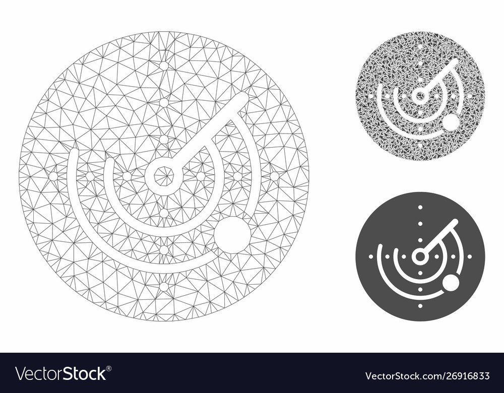 Radar mesh network model and triangle vector image Radar mesh network model and triangle