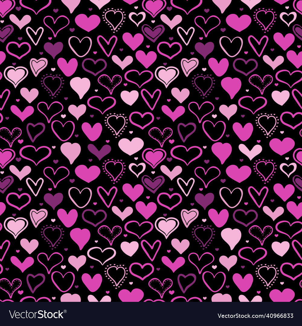 Seamless pattern with pink hearts vector image Seamless pattern with pink hearts