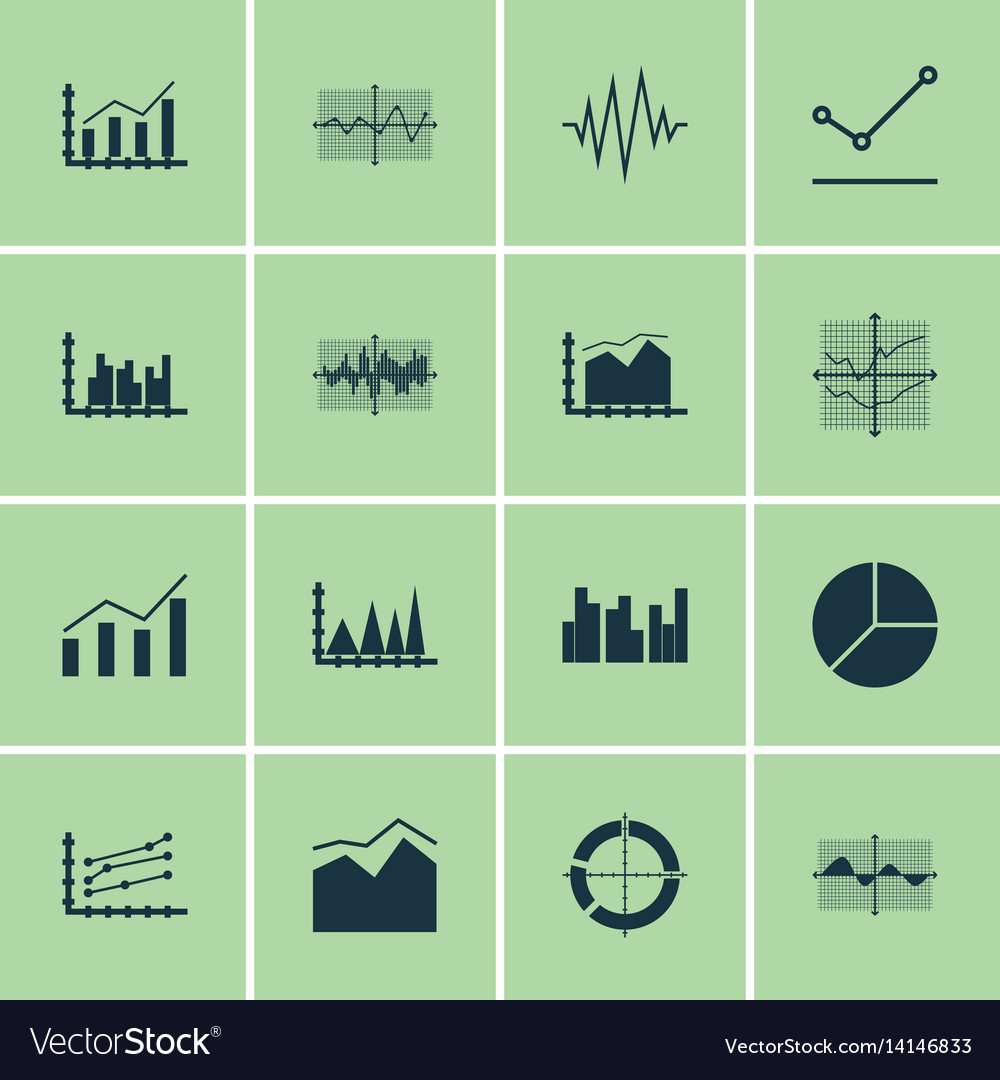 Set of graphs diagrams and statistics icons