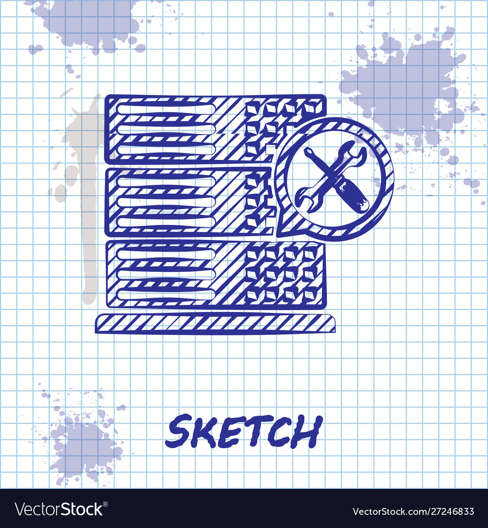 Sketch line database server with screwdriver