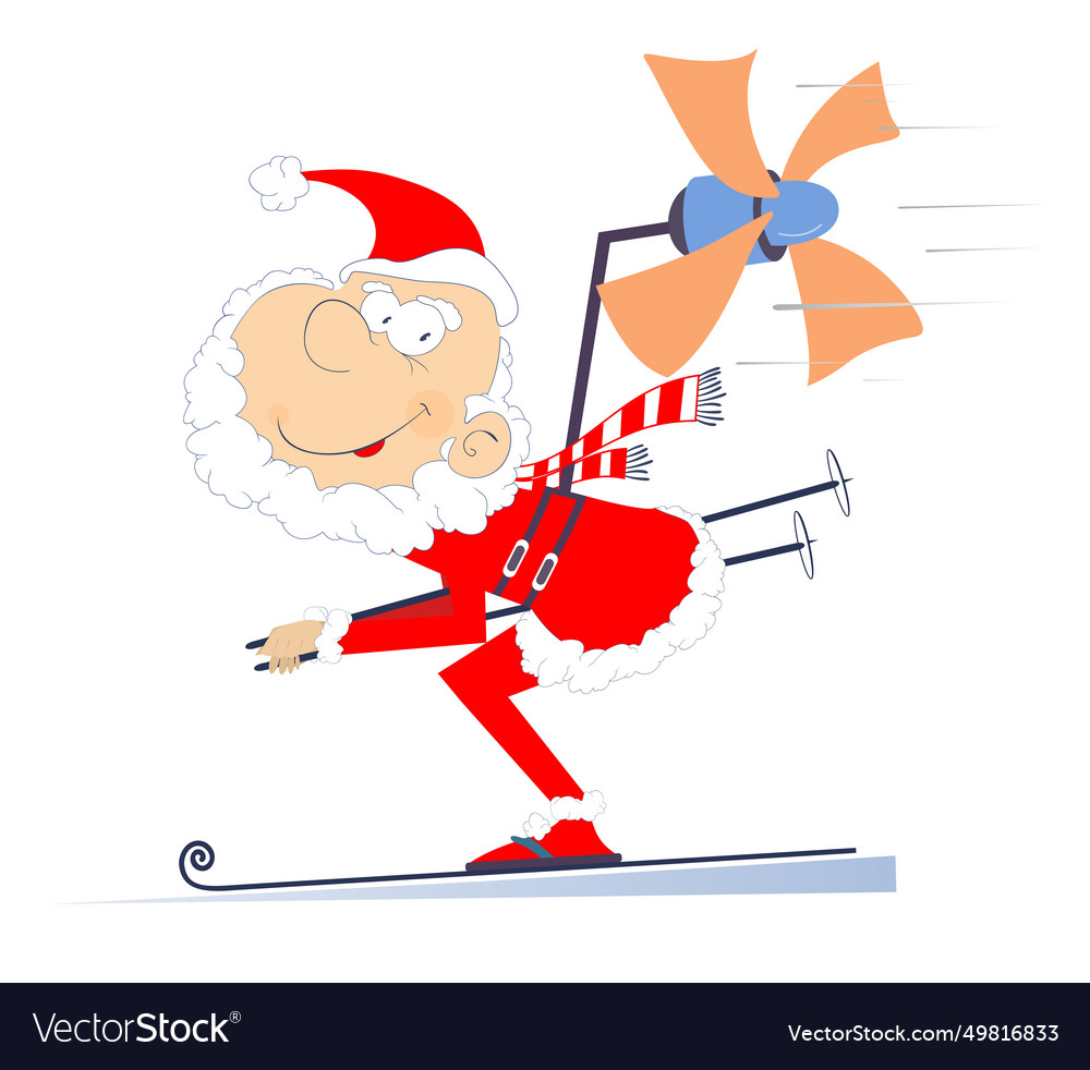 Skiing santa claus Royalty Free Vector Image - VectorStock