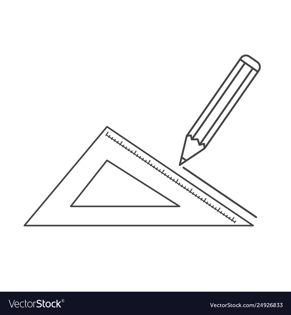 Squaring rule tool isolated icon