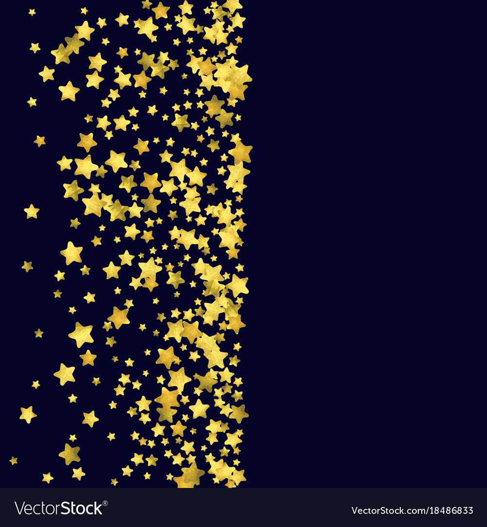 Star confetti isolated on black background