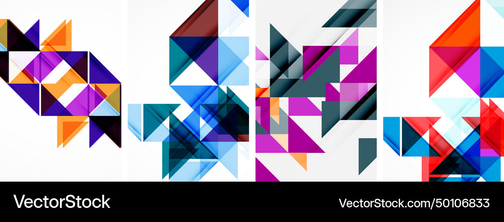 Triangle poster set for wallpaper business card Vector Image