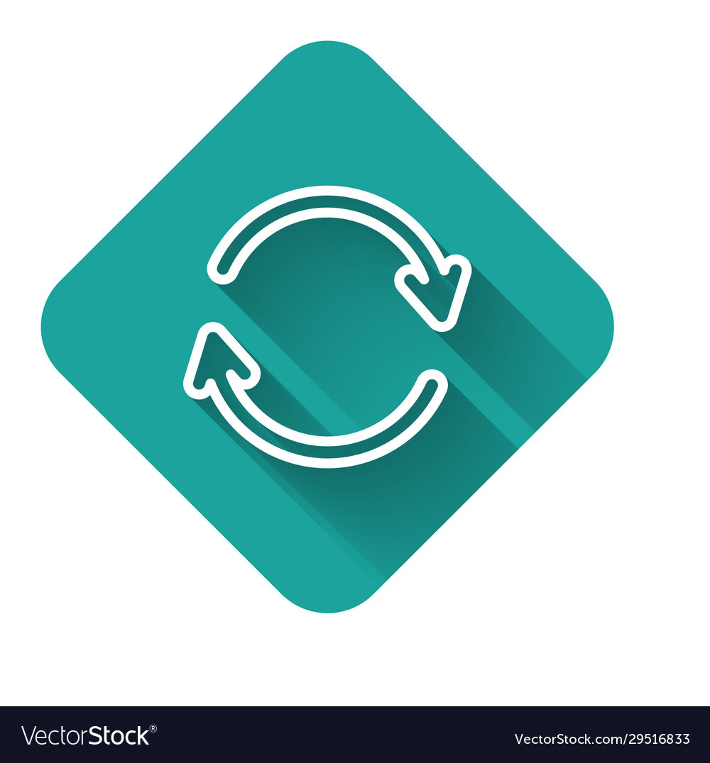 White line refresh icon isolated with long shadow Vector Image White line refresh icon isolated with long shadow