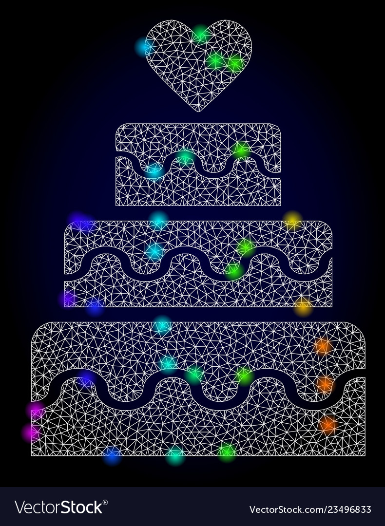 Wire frame mesh marriage cake with spectrum