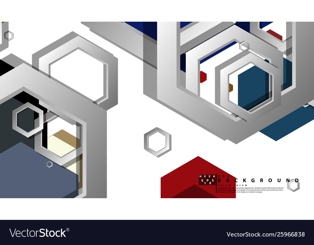 Abstract geometric background with hexagon middle vector image Abstract geometric background with hexagon middle
