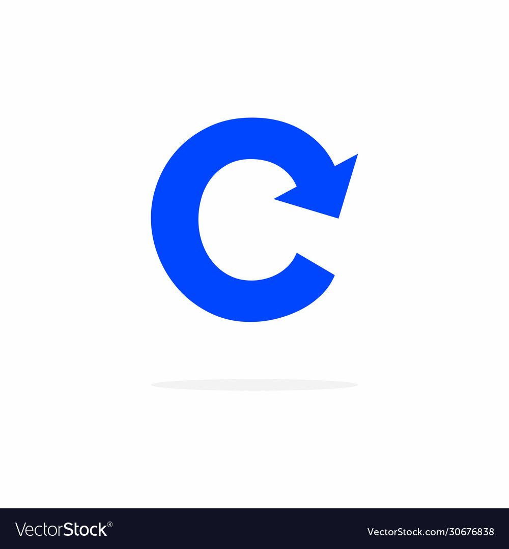 Bold arrow logo letter c Royalty Free Vector Image