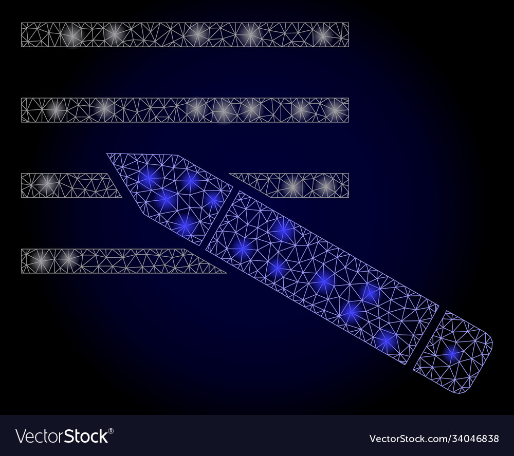 Bright web mesh edit text with light spots vector image Bright web mesh edit text with light spots
