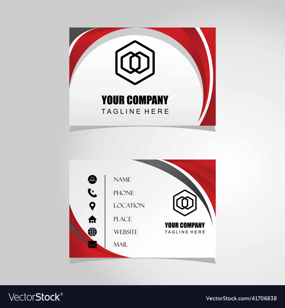 Business card in red and gray colors attractive Vector Image