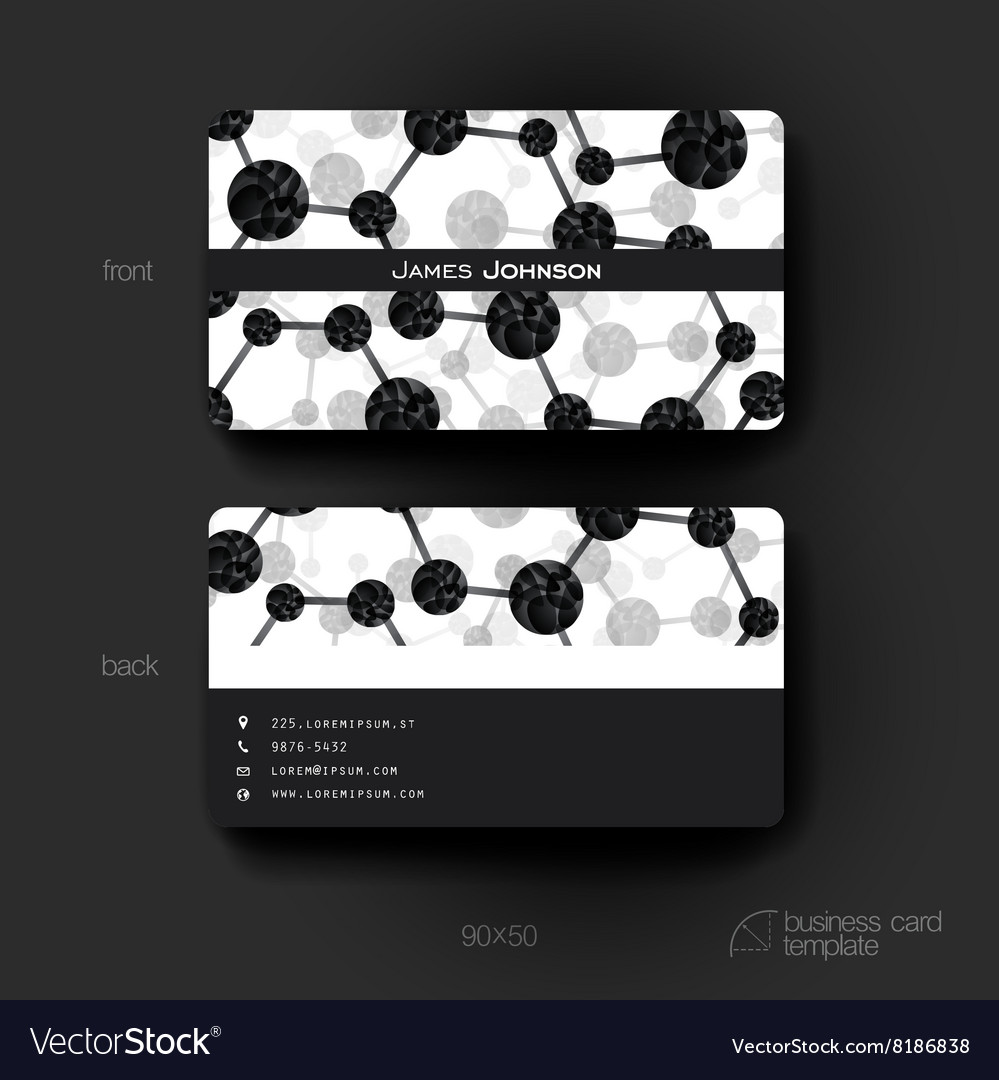 Business card template with dna molecule