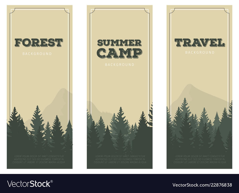 Cartoon Silhouette Pine Forest Royalty Free Vector Image