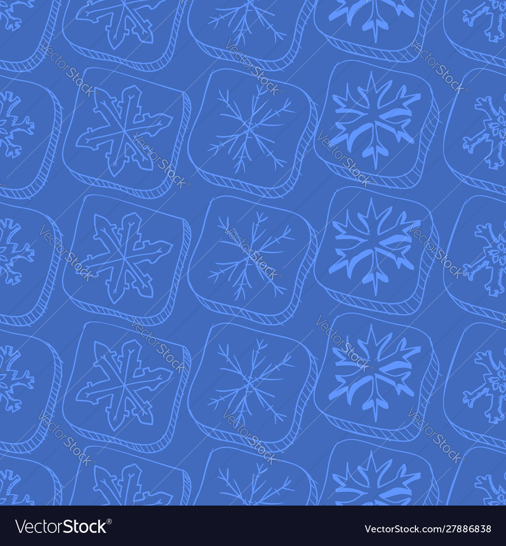 Christmas pattern with snowflake sketch Vector Image Christmas pattern with snowflake sketch