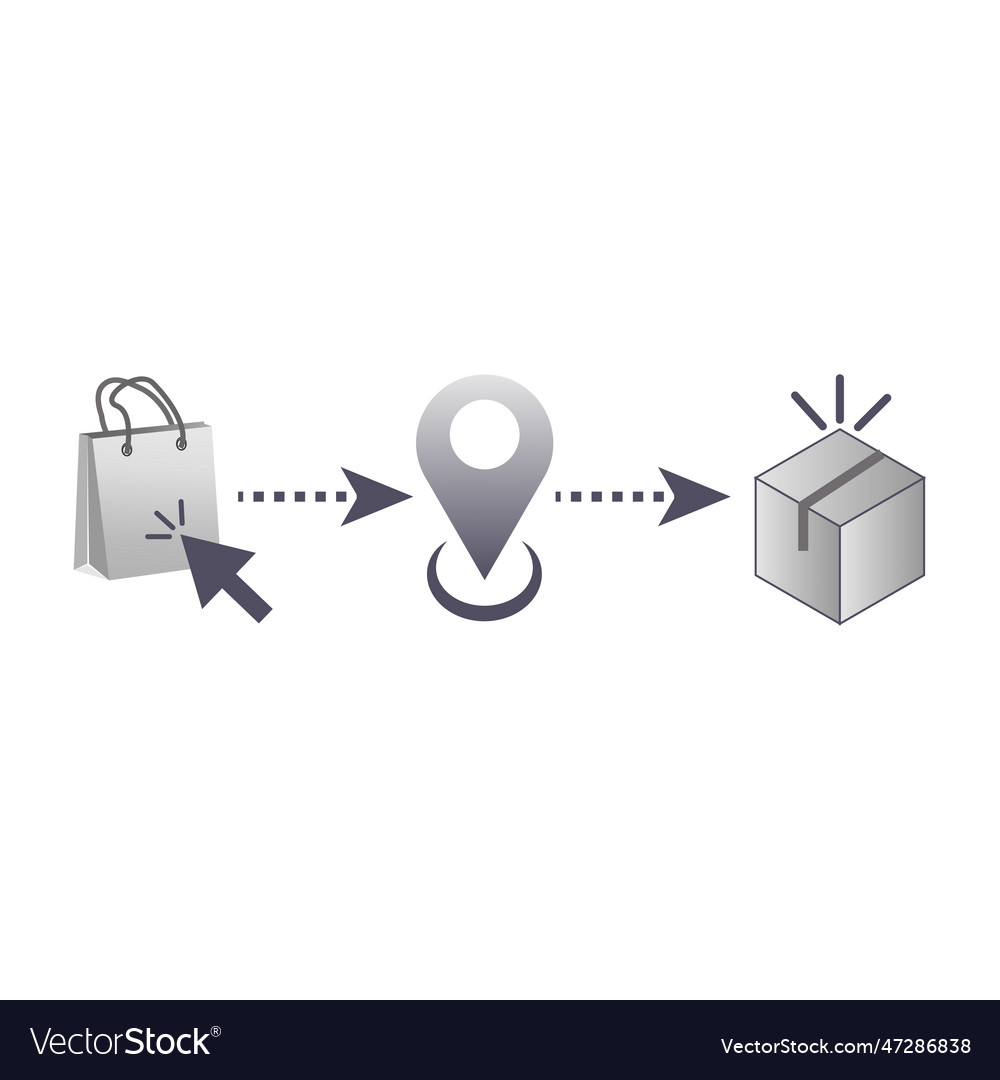 Click and collect order icon receive vector image Click and collect order icon receive