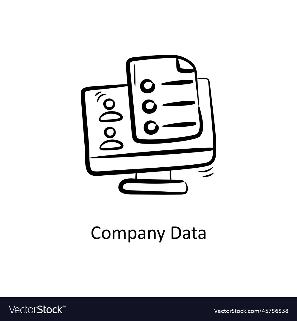 Company data outline icon design pro Royalty Free Vector