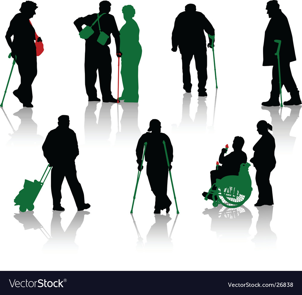 Elderly Figures Silhouette