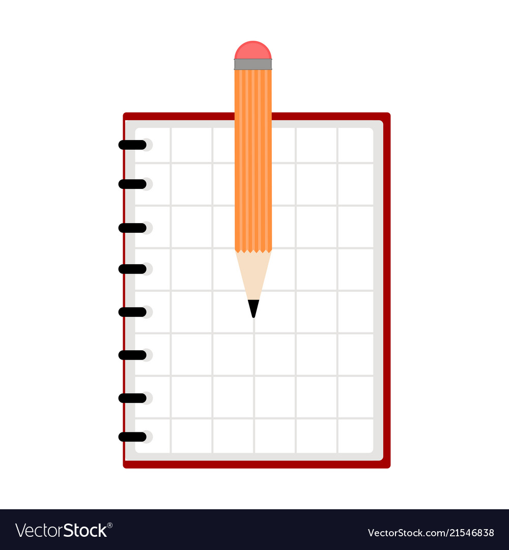 Empty notebook and pencil icon