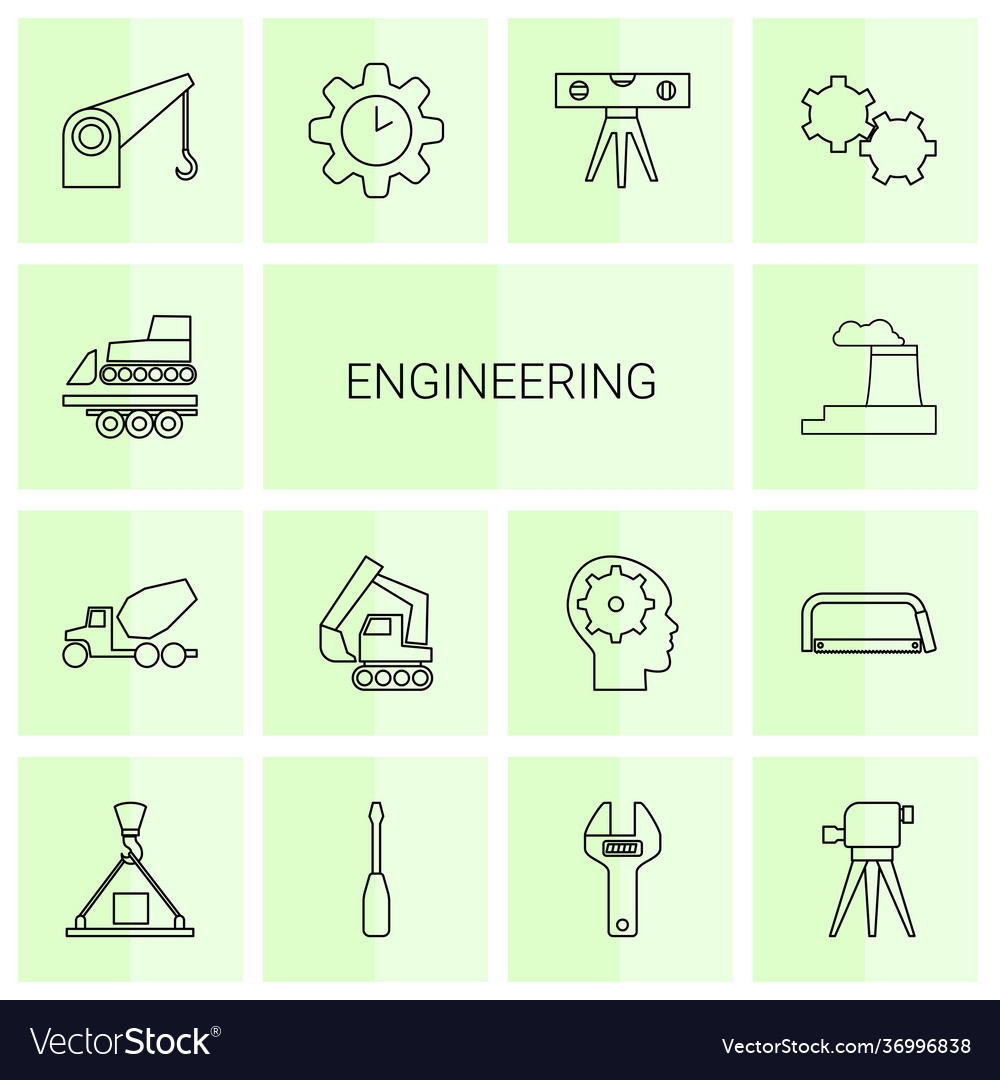 Engineering icons vector image Engineering icons