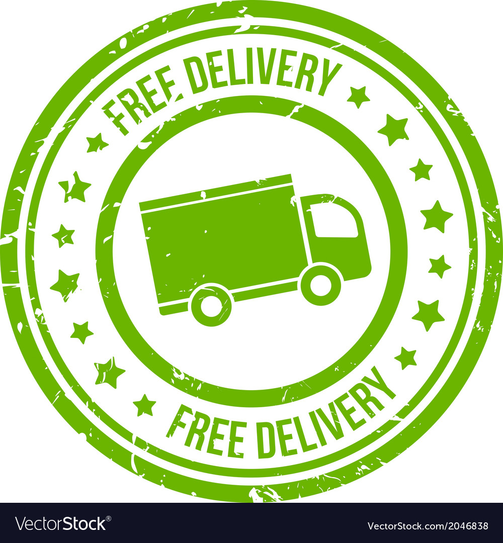 Free delivery stamp Royalty Free Vector Image - VectorStock